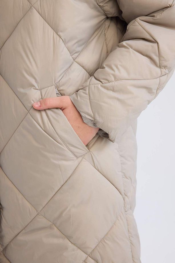 Regular Fit Kapüşonlu Uzun Parka Kapitoneli Fermuar Çıtçıt Kapamalı Cepli D6985AX24AU - 5