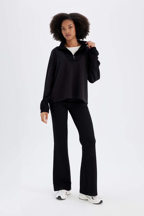 DeFactoFit Oversize Geniş Kalıp Dik Yaka Modal Sporcu Sweatshirt D0388AX24AU - 6