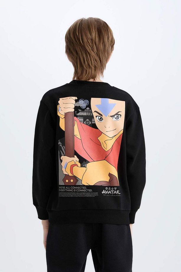 Erkek Çocuk Avatar the Last Airbender Bisiklet Yaka İçi Yumuşak Tüylü Sweatshirt D6742A824WN - 1