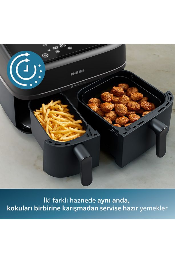 Versuni Çift Hazneli  3000 Serisi Çift Hazneli Airfryer, 3L + 6L, NA350/00 , LED EKRAN - 3