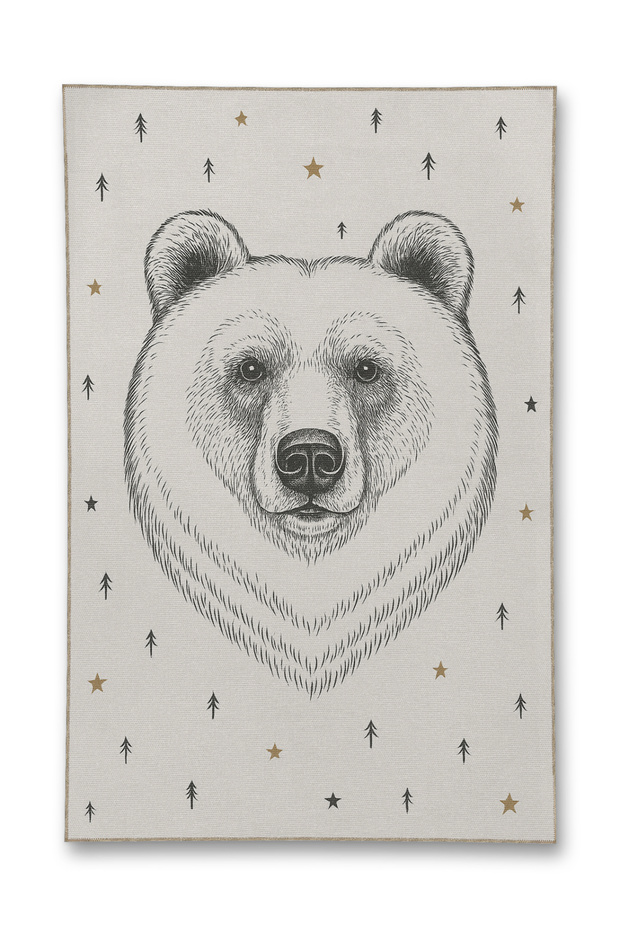Mosso Stars and Bear Detailed Woven Base Modern Decorative Carpet Mosso167
