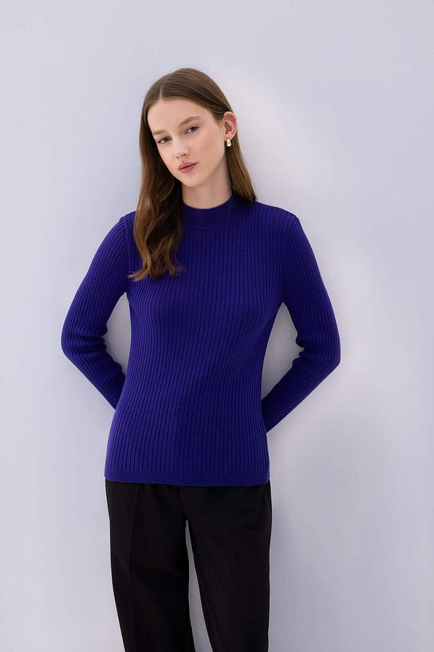 Regular Fit Yarım Balıkçı Yaka Basic Düz Triko Kazak D9386AX24WN - 1