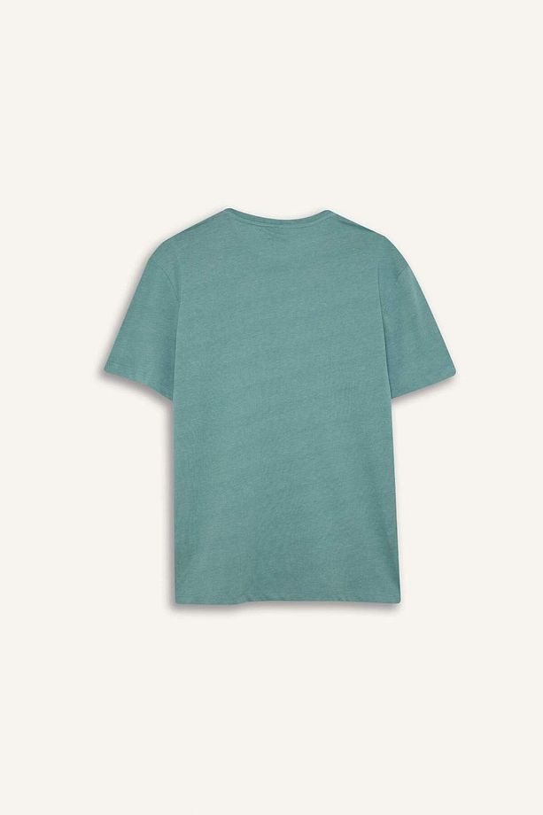 %100 Pamuk New Regular Fit Bisiklet Yaka Basic Düz Kısa Kollu Tişört E1091AXNS - 8