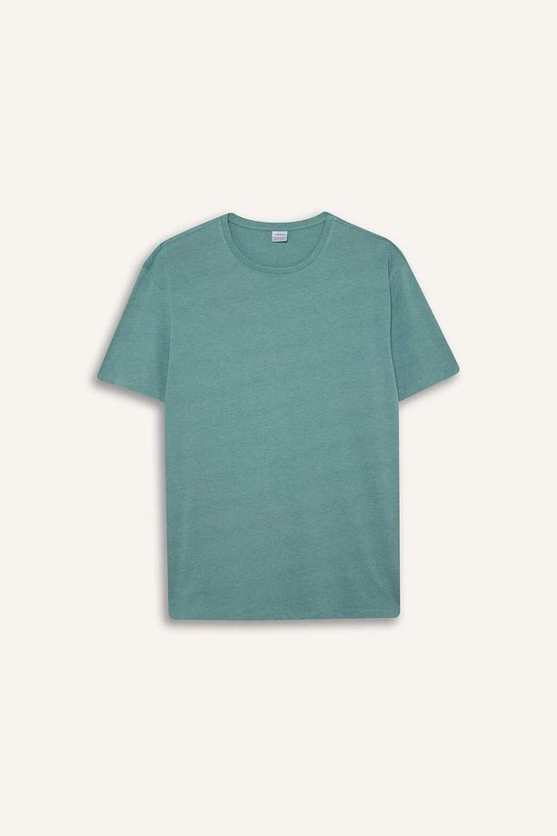 %100 Pamuk New Regular Fit Bisiklet Yaka Basic Düz Kısa Kollu Tişört E1091AXNS - 6