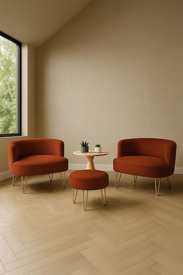 Elegance 2'li Çay Seti Berjer Ve Puf Takımı - 1