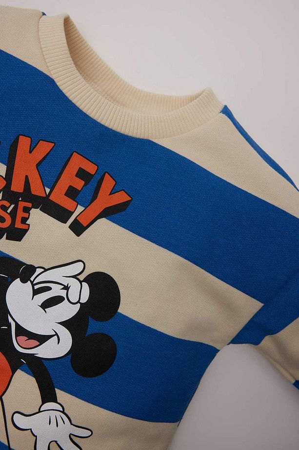 Erkek Bebek 2'li Takım Disney Mickey & Minnie Bisiklet Yaka Sweatshirt Eşofman Altı D6857A524WN - 3