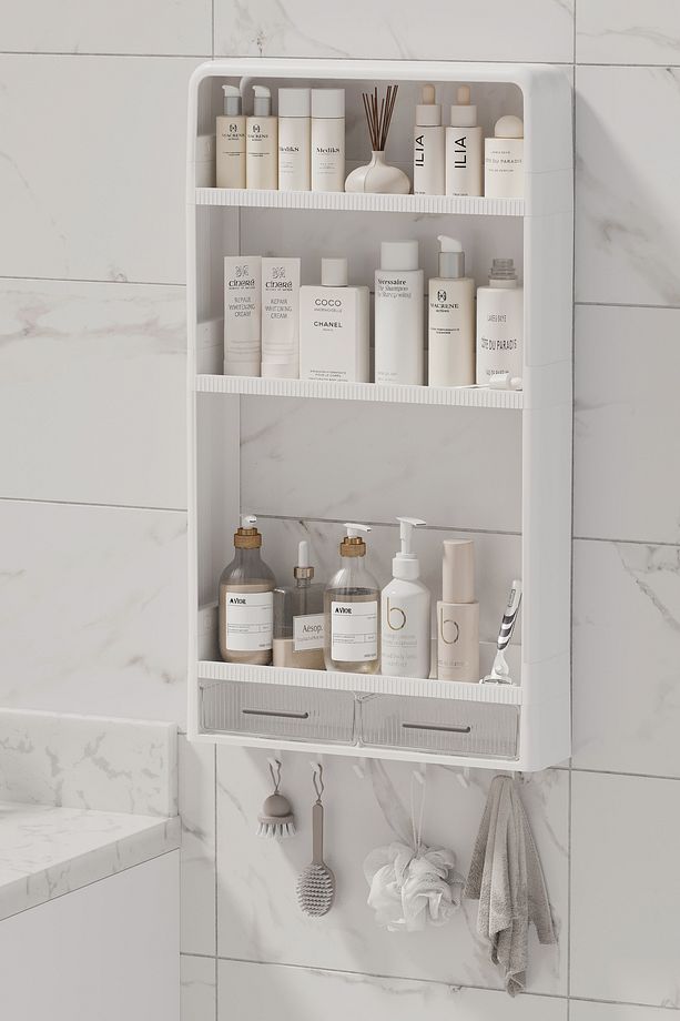 Yapışkanlı Duvar Rafı organzer banyo rafı, duş rafı , mutfak rafı havluluk sabun, krem, şampuanlık. - 6