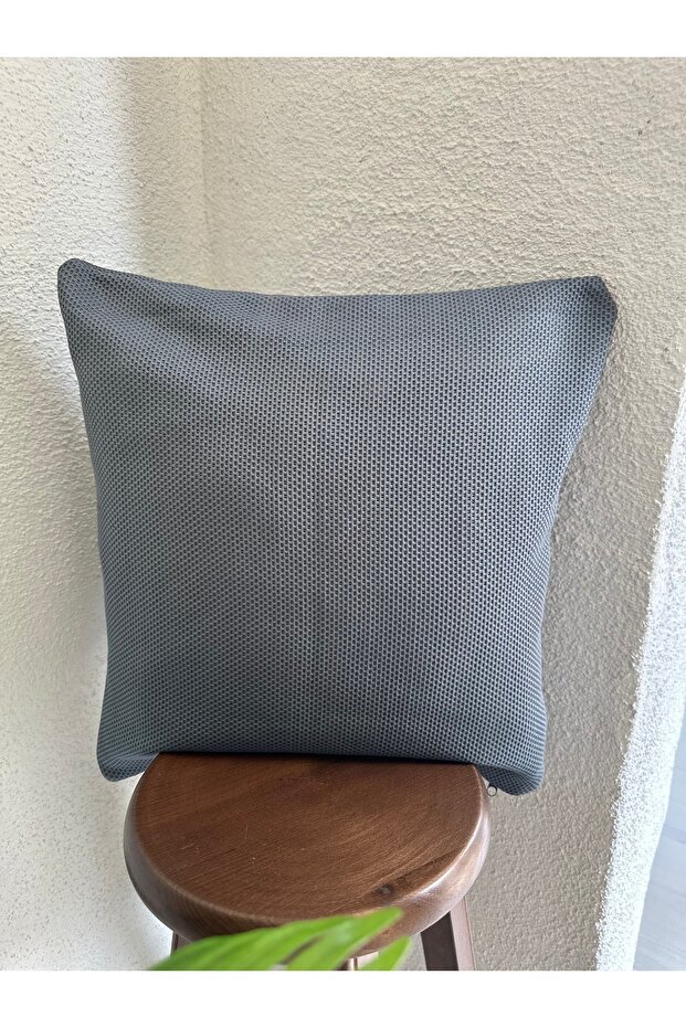 Indigo Blue Quilted Pattern Embossed Throw Pillow Case 1 Pc