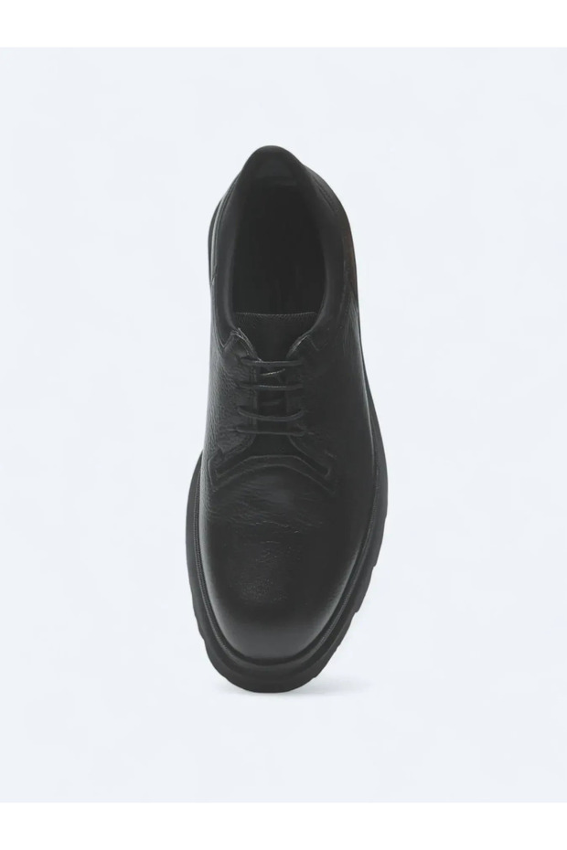 Siyah Deri Smart Casual Ayakkabı - 3