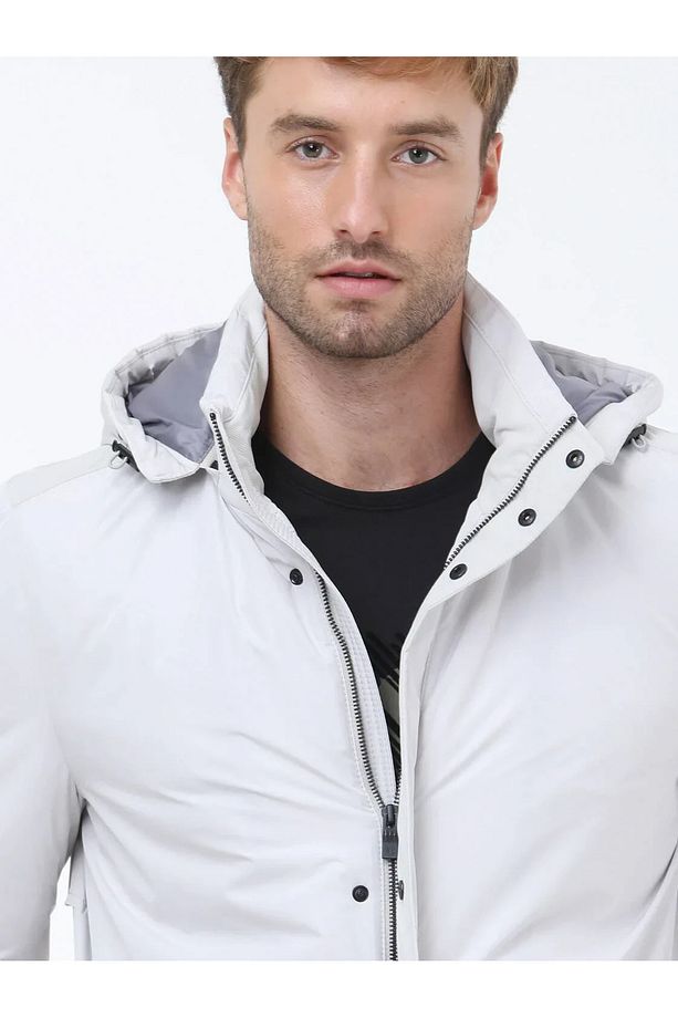 Taş Regular Fit Kapüşonlu Casual Dokuma Kaban - 3