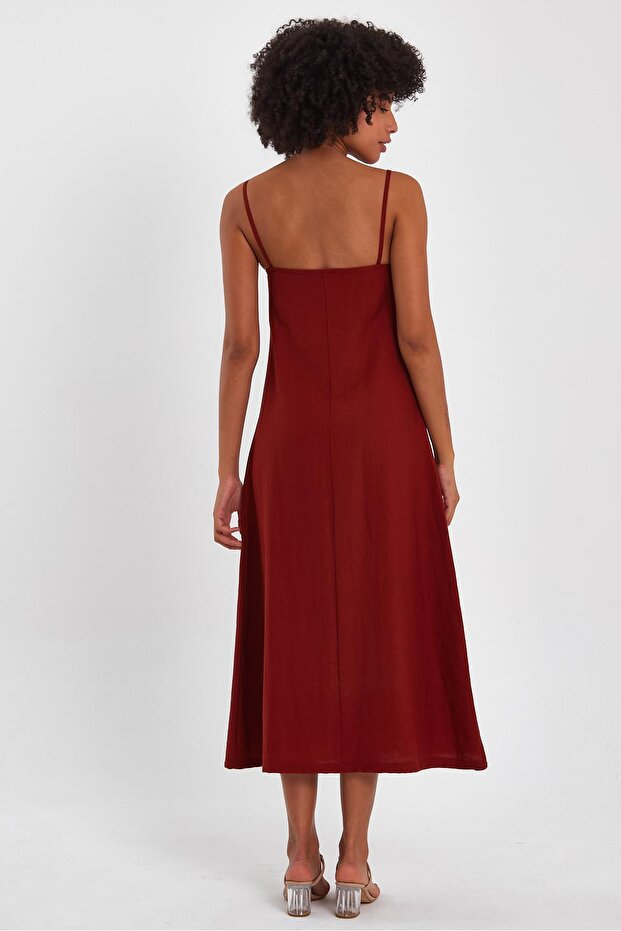 İNCE ASKILI UZUN ELBİSE (B23-0052 02 B23-421) - 5