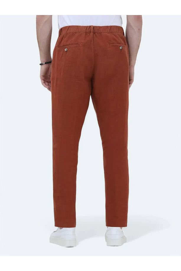 Kiremit Dokuma Jogging Fit Casual %100 Keten Pantolon - 5
