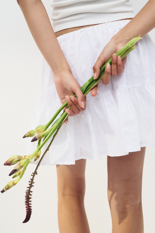 Farbalalı Mini Etek - 3