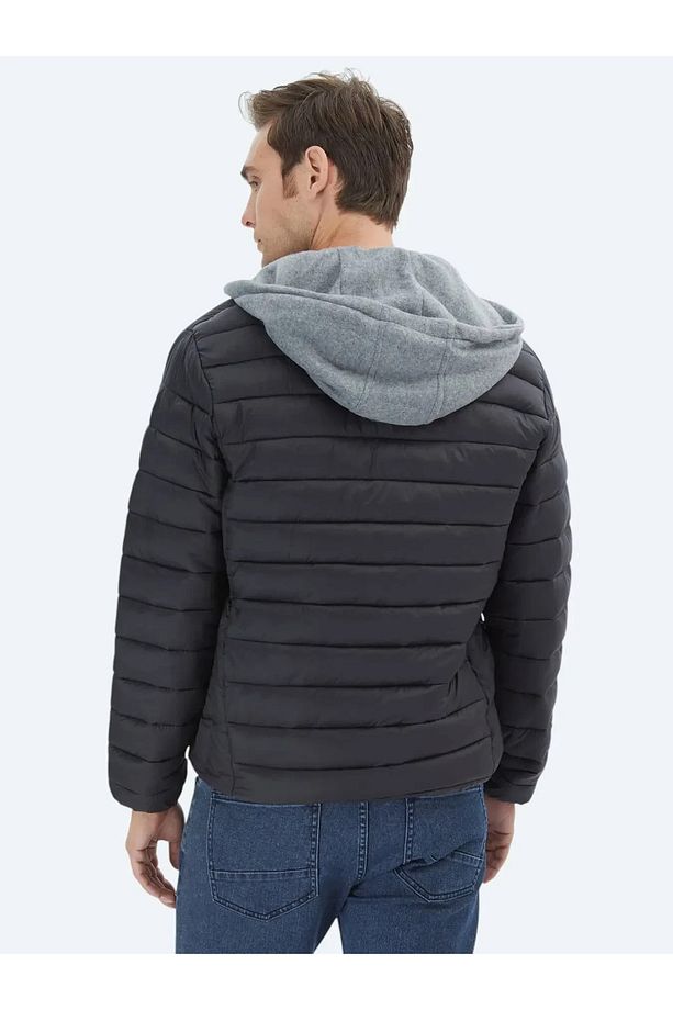 Siyah Regular Fit Casual Dokuma Mont - 6
