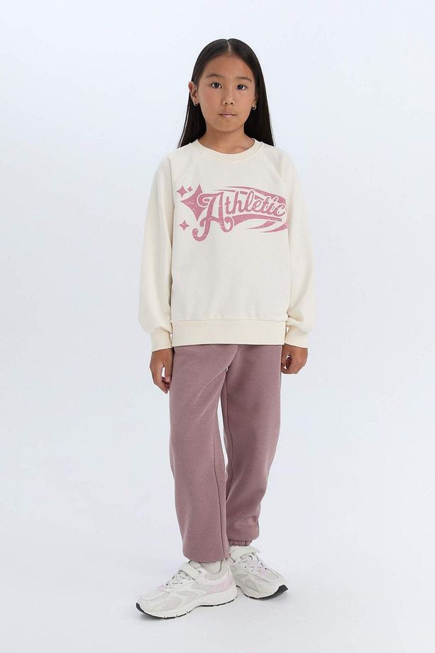 Kız Çocuk Standart Fit Beli Paçası Lastikli Cepli Jogger Eşofman Altı D3845A824WN - 3