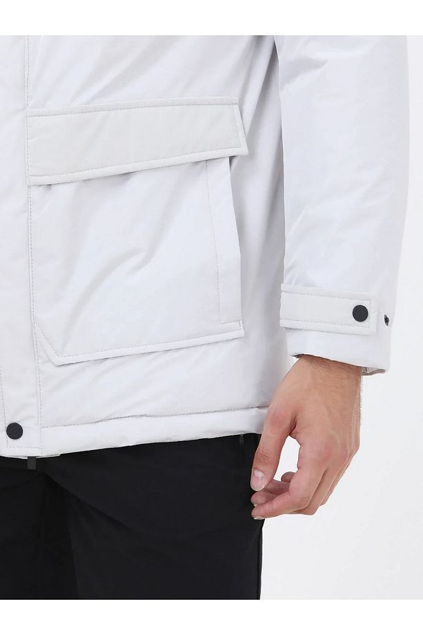 Taş Regular Fit Kapüşonlu Casual Dokuma Kaban - 6
