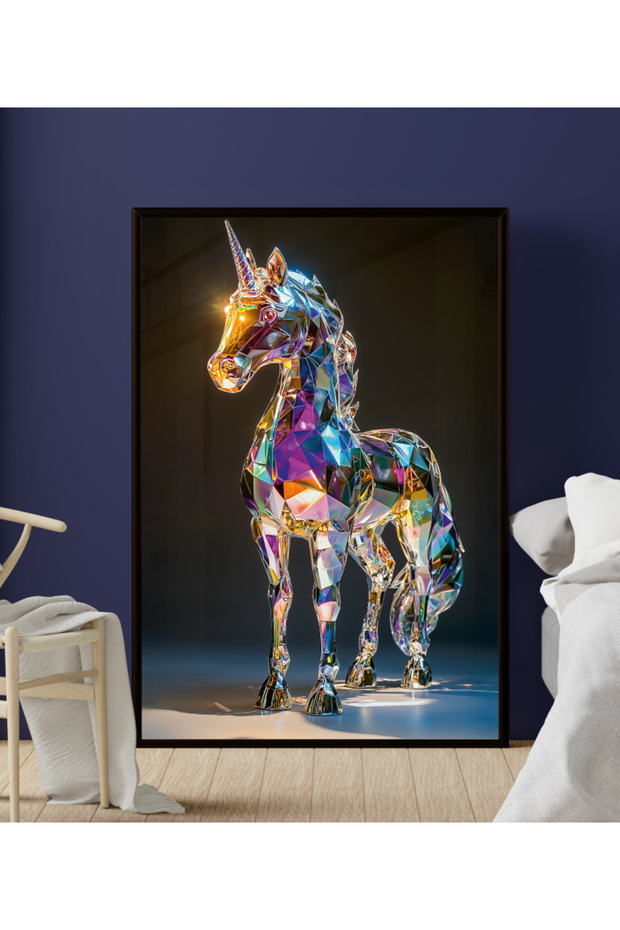 Kozmik Unicorn LED Işıklı Cam Tablo - 5