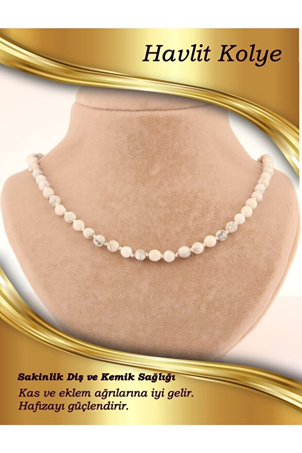 Certified Howlite 6mm Knotted Necklace