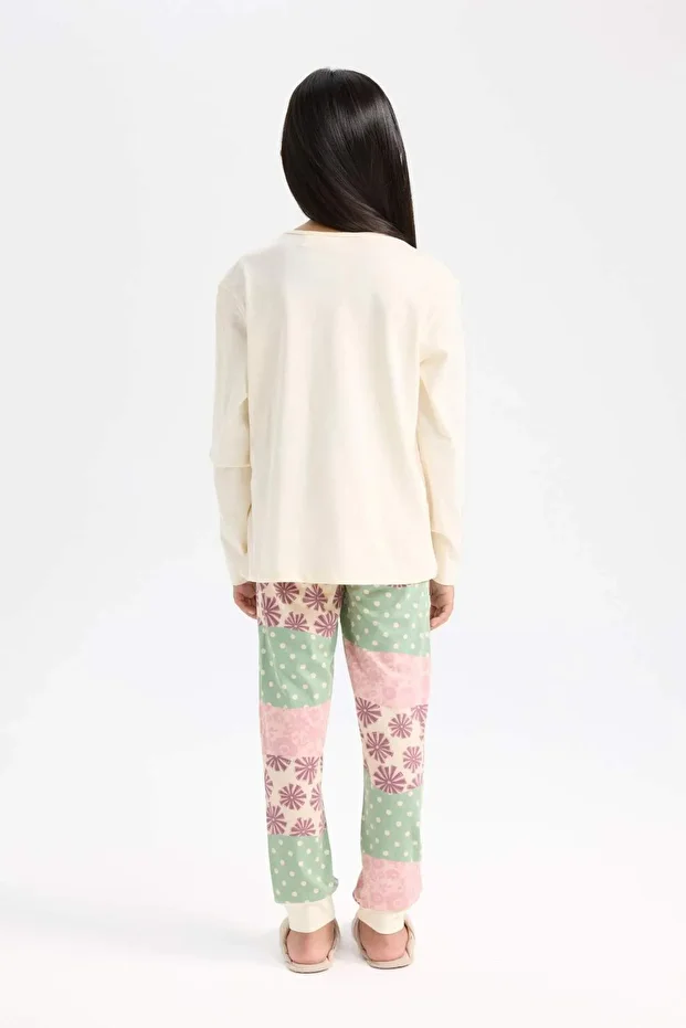 Kız Çocuk Looney Tunes Pijama Takımı Uzun Kollu Üst Beli Lastikli Uzun Alt D6321A8NS - 5
