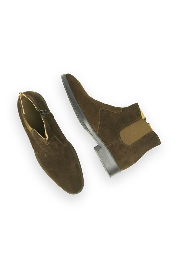 7/ 9cm Height Increasing Handmade Genuine Leather Suede Chelsea Model Hidden Heel Men's Boots Short Boots