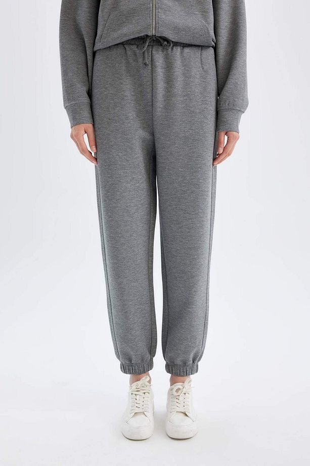 Standart Fit Jogger Eşofman Altı Beli Paçası Lastikli Cepli Skuba Dalgıç Kumaş C6857AX24AU - 4