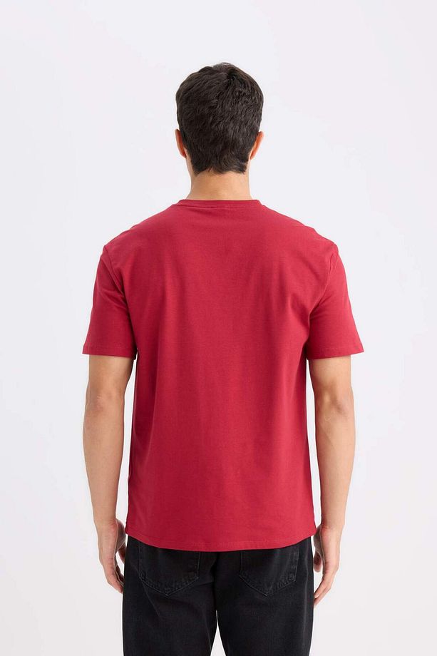 %100 Pamuk New Regular Fit Bisiklet Yaka Basic Düz Kısa Kollu Tişört E1091AXNS - 6