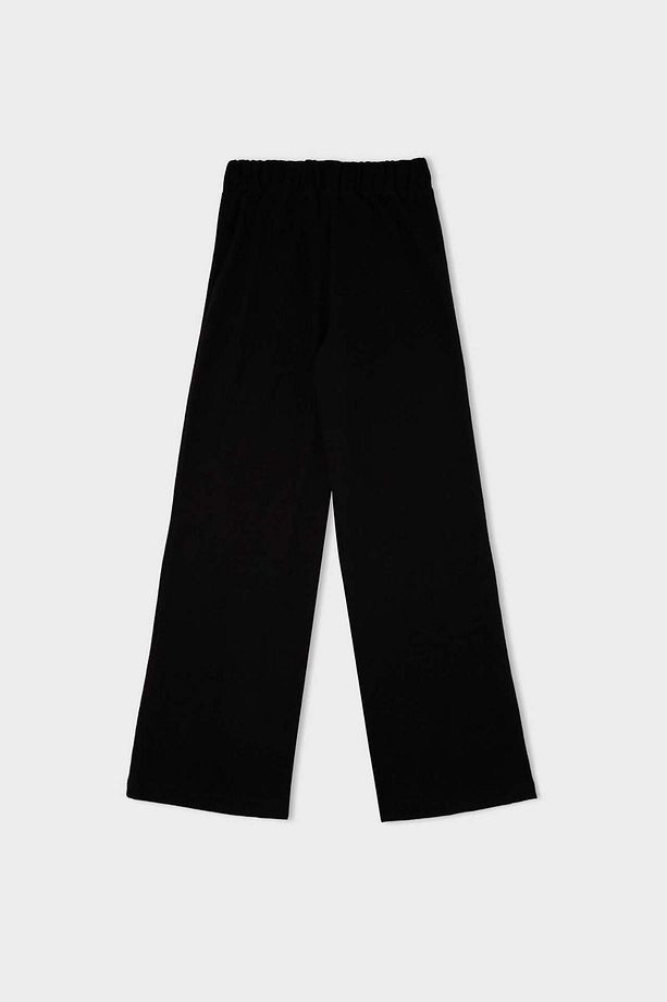 Relax Fit Beli Lastikli Selanik Kumaş Basic Düz  Triko Siyah Pantolon B4311AX24WN - 7