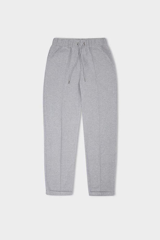 Regular Fit Pantolon Beli Lastikli Basic Düz Bağcıklı Cepli Paça Katlamalı Uzun Boy D9010AX24WN - 8