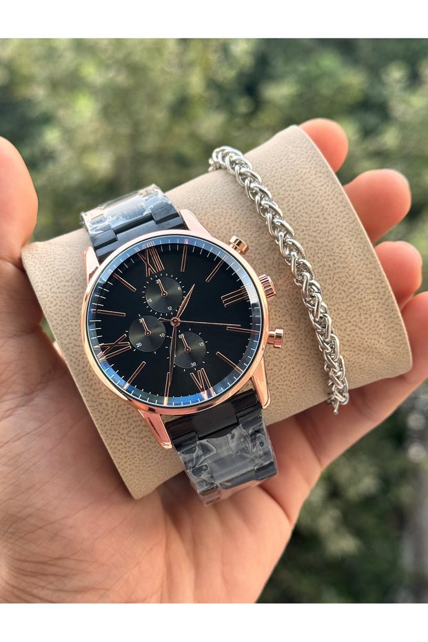 Steel Cord Men's Watch Premium Steel Sports Men's Wristwatch with Special Box and Bracelet Gift
