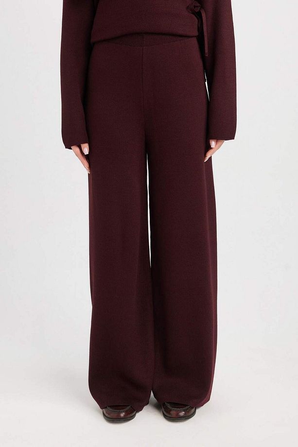 Triko Pantolon Regular Fit Beli Lastikli Cepli Basic Düz Paça D7511AX24WN - 6