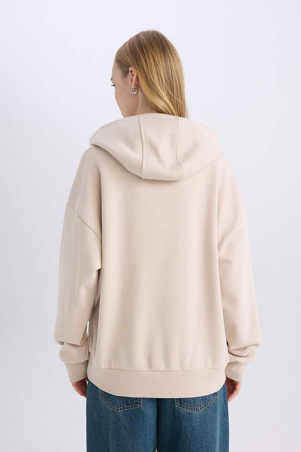 Coool Loose Fit Baskılı Kapüşonlu Sweatshirt D6671AX24WN - 5