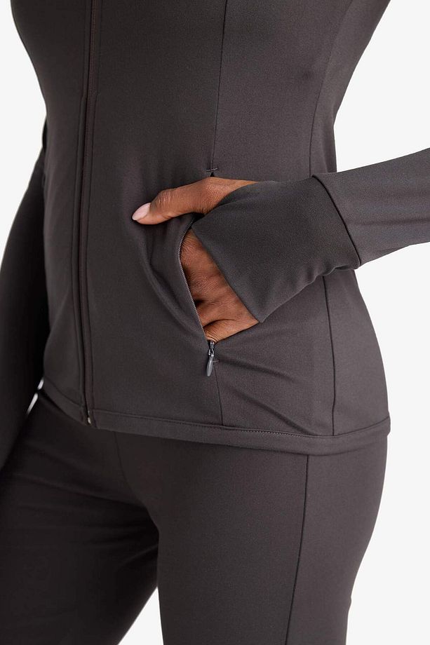 DeFactoFit Fitted Dik Yaka Çift Cepli Fermuarlı Sporcu Hırka B3985AX24AU - 6