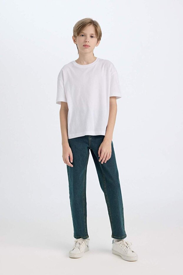Boy's Straight Fit Straight Leg Pocket Jean Trousers C3697A824Wn