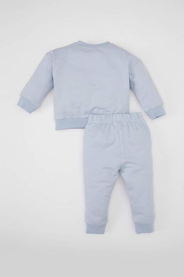 Kız Bebek 2'li Takım Bisiklet Yaka Baskılı Sweatshirt Jogger Eşofman Altı D0814A524AU - 6