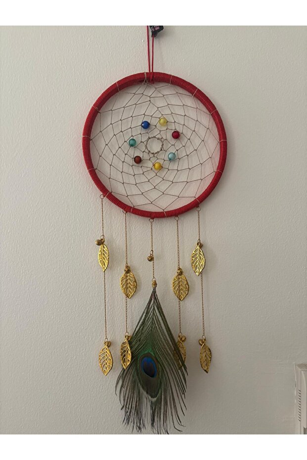 Hand Crafted Dream Catcher with Feathers and Beads for Positive Energy