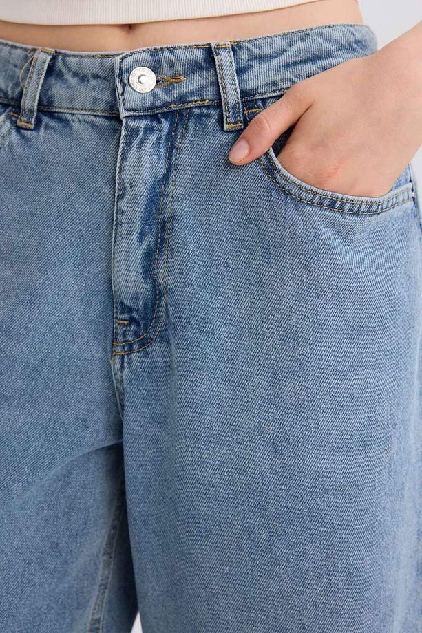 Yüksek Bel Uzun Jean Yıkamalı Pantolon D8156AX24WN - 5
