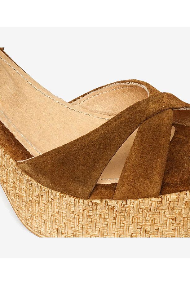 Kadın Sigaro Süet Hakiki Deri Topuklu Sandalet 4Y2WS59049 - 5