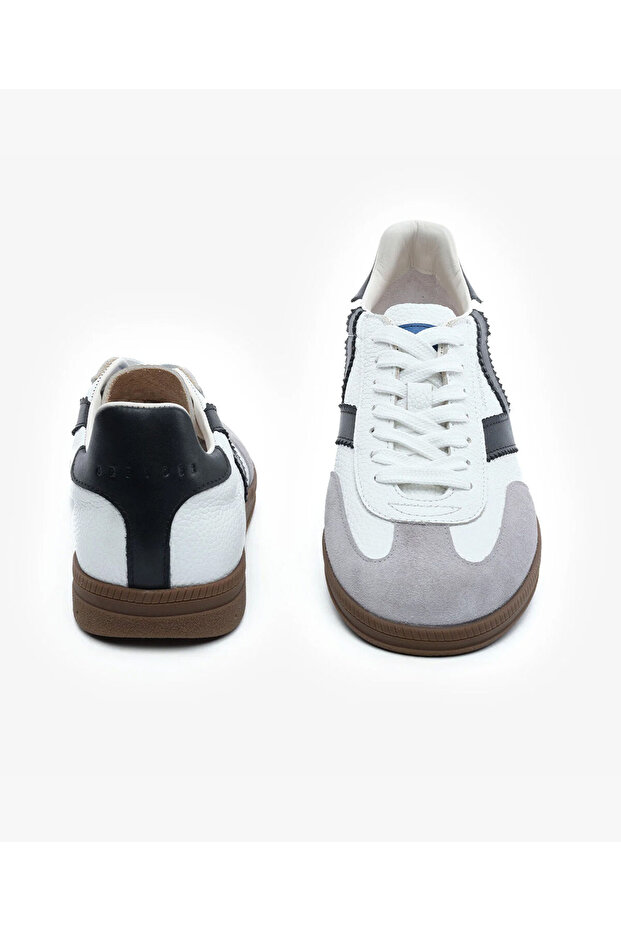 Erkek Beyaz Siyah Hakiki Deri Sneaker Ayakkabı 5Y1SA18270 - 7