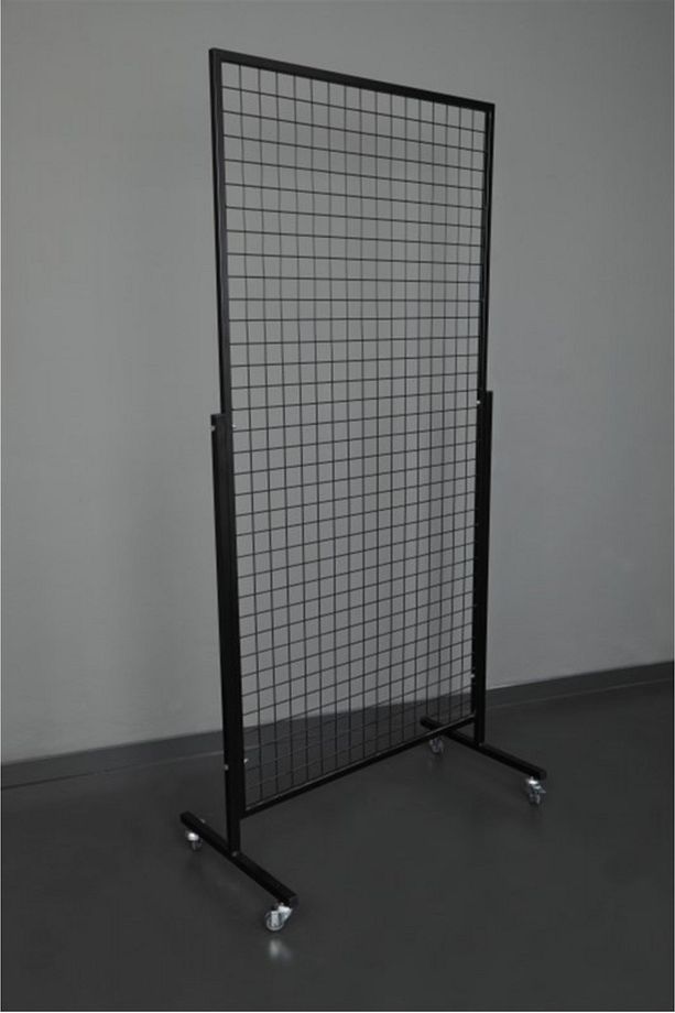 Tekerlekli Sık Telli Tel Raf - Tel Pano Stand, Duvar Askılığı 60x120 Cm - 1