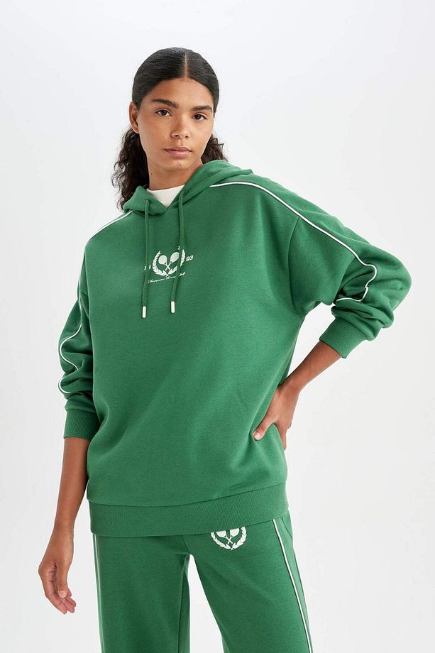 DeFactoFit Oversize Geniş Kalıp Kapüşonlu Sporcu Sweatshirt D1700AX24AU - 4