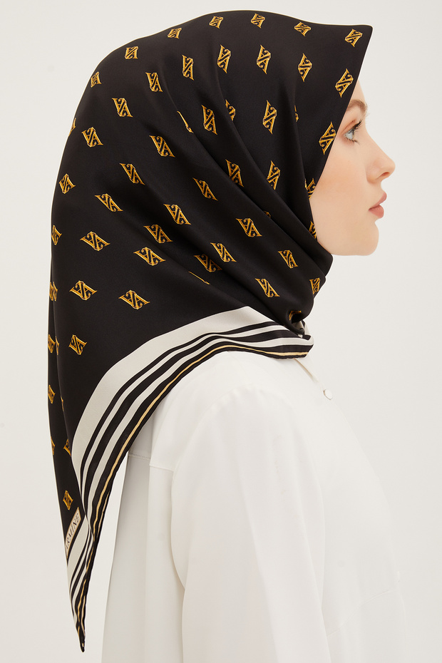 Nostalji Twill İpek Eşarp 8959D-01 - 2