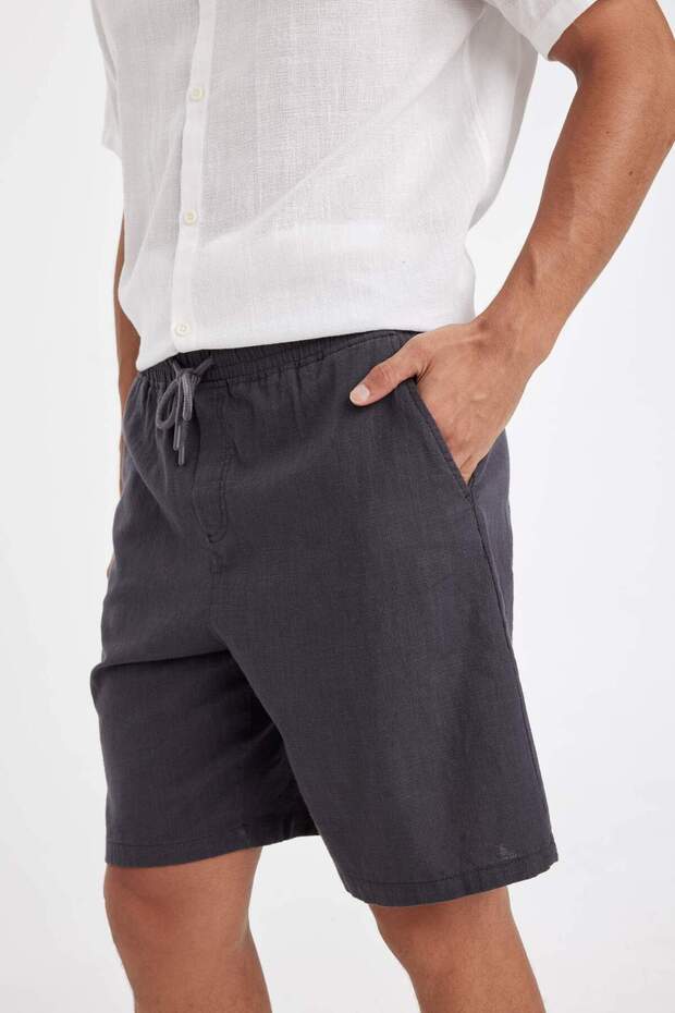 %100 Pamuk Relax Fit Bermuda Şort D7916AX24SM - 6