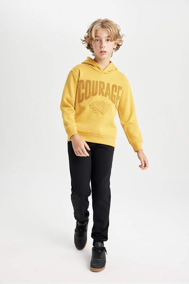Erkek Çocuk Oversize Geniş Kalıp Baskılı Kapüşonlu Sweatshirt D3094A824AU - 4