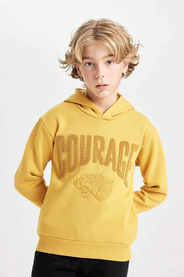 Erkek Çocuk Oversize Geniş Kalıp Baskılı Kapüşonlu Sweatshirt D3094A824AU - 6