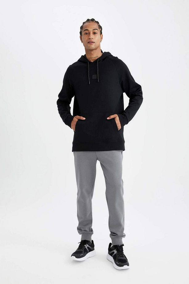 DeFactoFit Sporcu Jogger Eşofman Altı Slim Fit Dar Kesim Beli Paçası Lastikli Cepli Basic Düz D0928A - 2