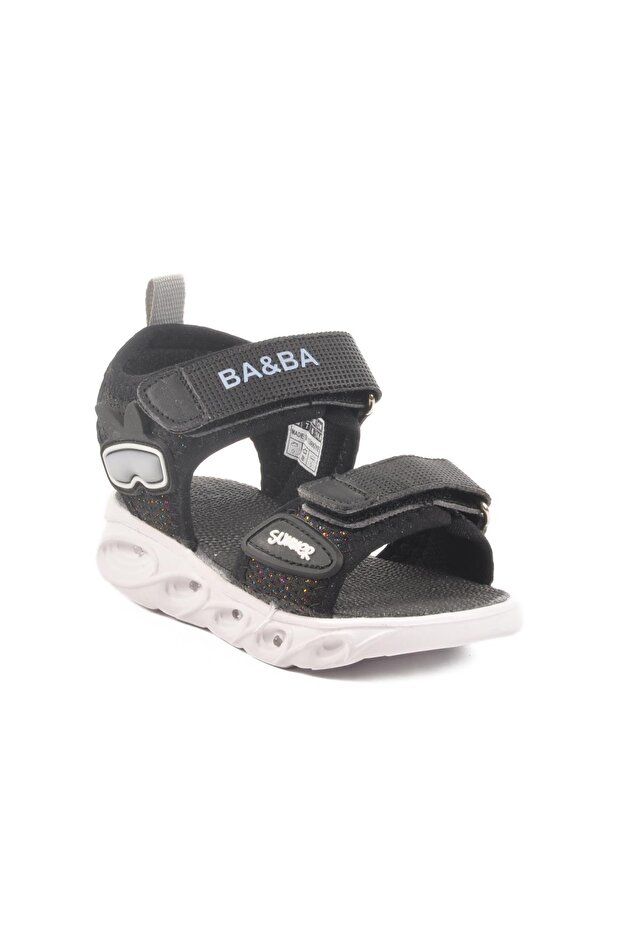 018127 B صندل أطفال باللون الأسود والرمادي Ba & Ba