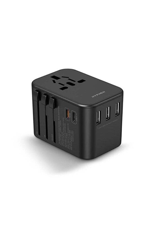 محول سفر عالمي Digitplus 35 وات شحن سريع مع 3 منافذ USB A و 2 منافذ USB C