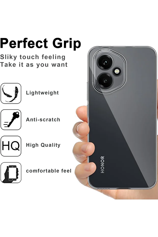 Honor 400 Case Soft Transparent Silicone Colorless Cover with Camera Protrusion Protection - 3