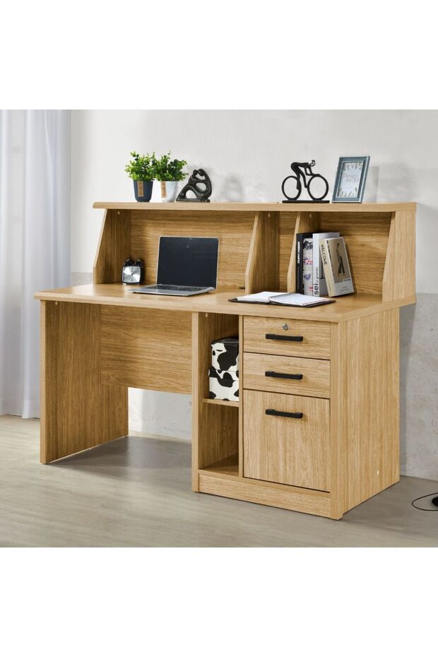Neptune Study Desk – Oak/Beige L150xW70xH115.1cm