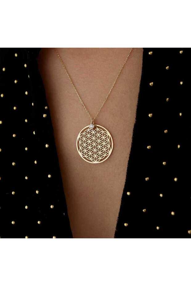 Tektaş Yaşam Çiçeği Kolye - 1